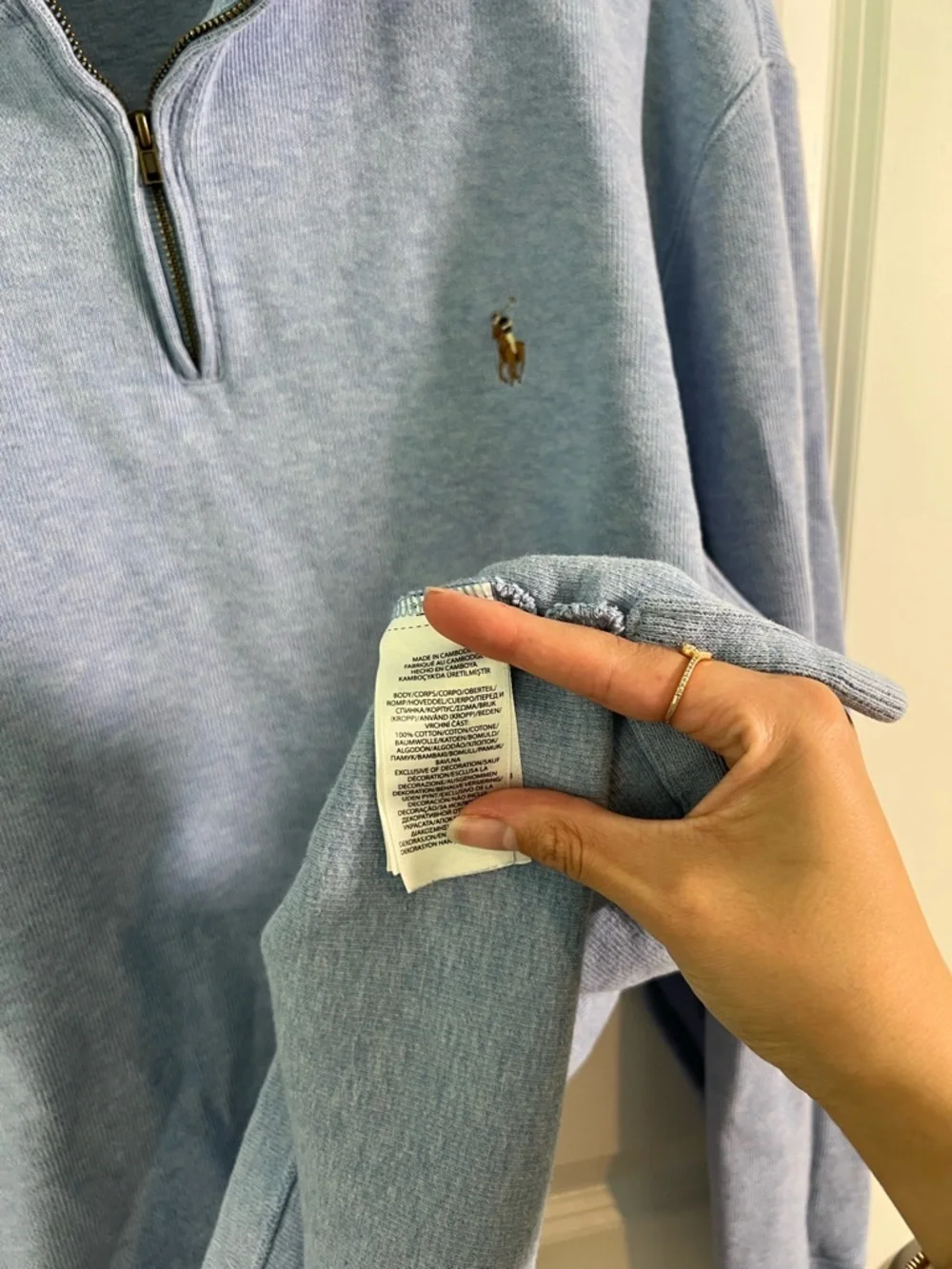 Polo Ralph Lauren Logo-Embroidered Cotton Half-Zip Sweater Mens XL Coastal